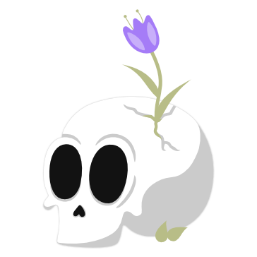 Cráneo con Flor Vector